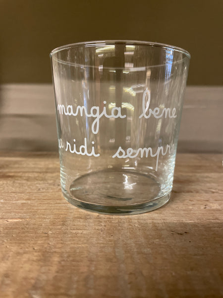 Bicchiere MANGIA BENE E RIDI SEMPRE X 2