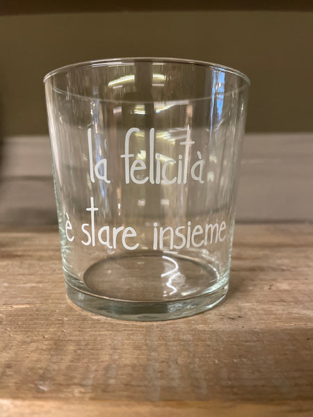 Bicchiere LA FELICITÀ È STARE INSIEME X 2