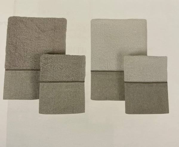 Set 4 asciugamani TERRE DI LINO grigio/avorio